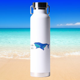 Walfisch-Hallo personalisierte Blauwal-Flasche Trinkflasche