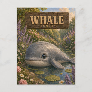 Walfisch Süßes Baby-Geschichtenbuch Kinderzimmer T Postkarte