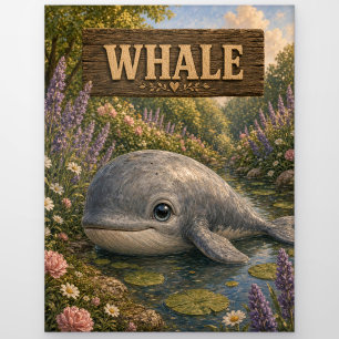 Walfisch Süßes Baby-Geschichtenbuch Kinderzimmer T Postkarte
