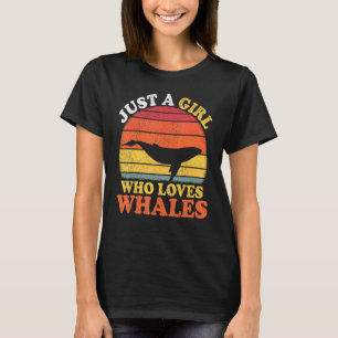 Walfisch Vintag nur ein Mädchen, das Wale Liebe T-Shirt