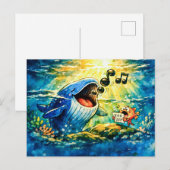 Walgesang-Duett mit Fisch Postkarte (Vorne/Hinten)