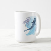 Walhai. Aquarell Kaffeetasse (VorderseiteRechts)