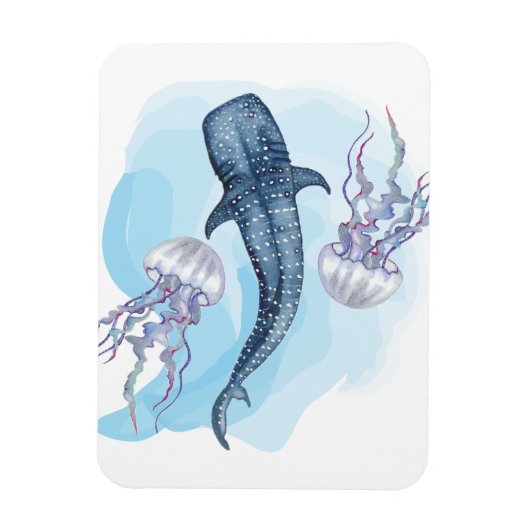 Walhai. Aquarell Magnet (Vertikal)