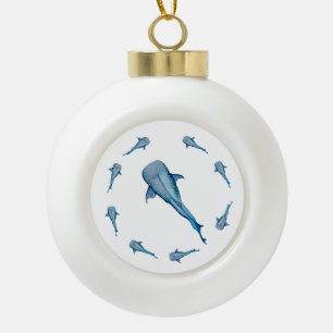 Walhai Keramik Kugel-Ornament