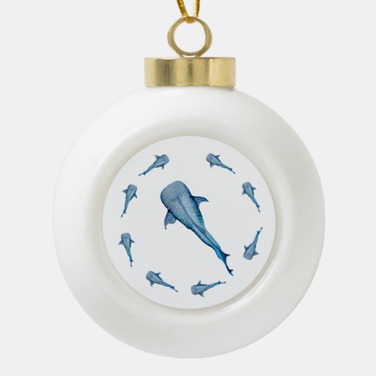 Walhai Keramik Kugel-Ornament (Vorderseite)