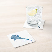 Walhai Rechteckiger Pappuntersetzer (Vor Ort)