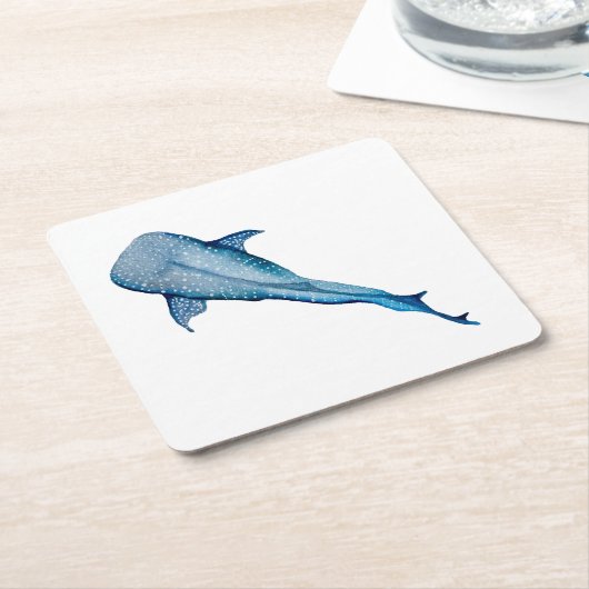 Walhai Rechteckiger Pappuntersetzer (angewinkelt)