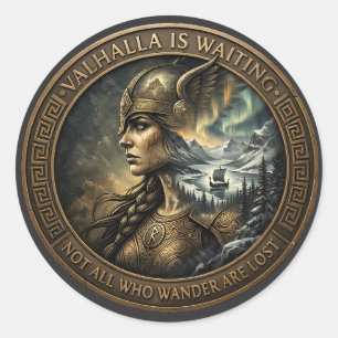 Walhalla wartet: Valkyrie Spirit Medaillon Runder Aufkleber