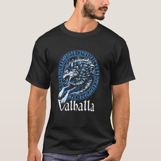 Walhalla Wolf Wolves Odins Gefährtin Geri und Fre T-Shirt (Vorderseite)