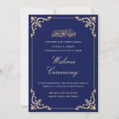 Walima Blue Islamic Wedding Einladung (Vorderseite)