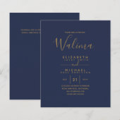 WALIMA Budget Navy Blue Gold Bilingual Wedding (Vorne/Hinten)