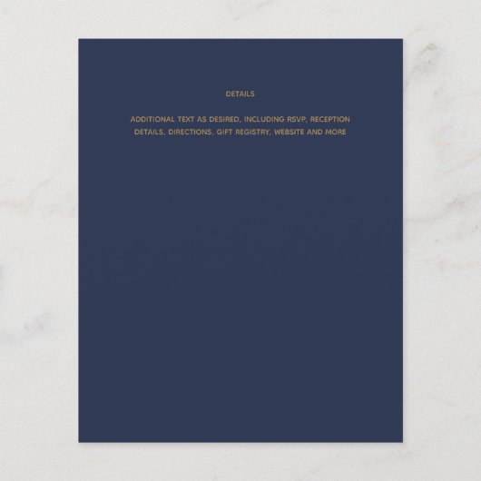 WALIMA Budget Navy Blue Gold Bilingual Wedding (Rückseite)