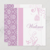 Walima Einladung - rosa islamische Hochzeit (Vorne/Hinten)