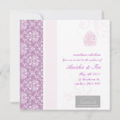 Walima Einladung - rosa islamische Hochzeit (Rückseite)