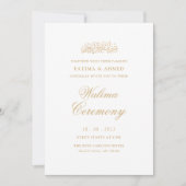 Walima Minimal White Islamic Wedding Einladung (Vorderseite)