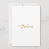 Walima Minimal White Islamic Wedding Einladung (Rückseite)