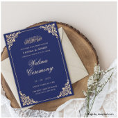 Walima Navy Blue Islamische Hochzeit Einladung