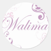 Walima rosa runder aufkleber (Vorderseite)