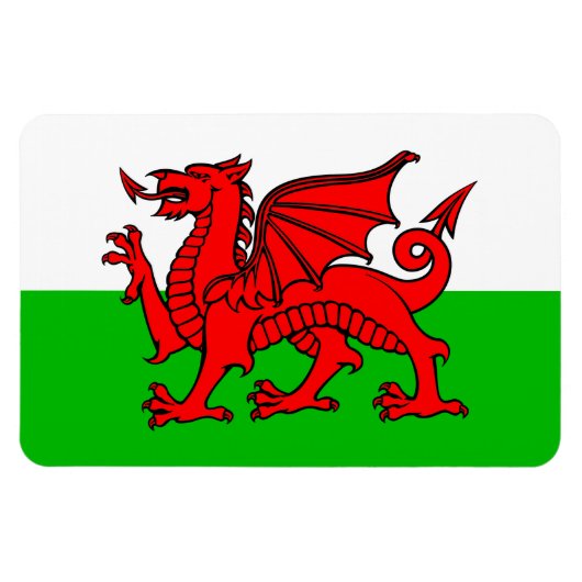 Walischer Roter Drache Wales-Flagge Magnet (Horizontal)
