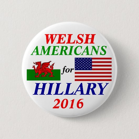 Waliser-Amerikaner für Hillary Clinton Button (Vorderseite)