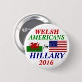 Waliser-Amerikaner für Hillary Clinton Button (Vorne & Hinten)