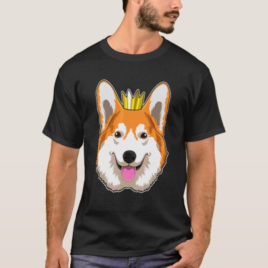 Waliser Corgi Krone T-Shirt (Vorderseite)
