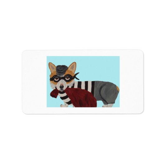 Waliser Corgi Leckerli Dieb Einbrecher Adressaufkleber (Vorne)