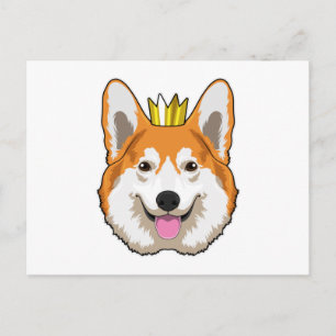 Waliser Corgi mit Krone Postkarte