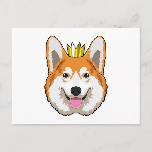 Waliser Corgi mit Krone Postkarte (Vorderseite)