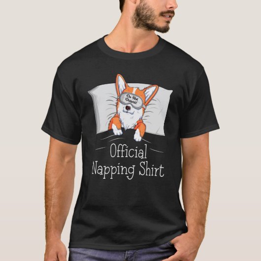 Waliser Corgi Power Napper Hund Napping T-Shirt (Vorderseite)