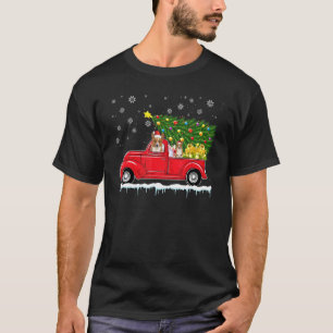 Waliser Corgi Rotes Auto LKW Weihnachtsbaum Santa T-Shirt