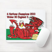 Waliser-Drache, 6 Nations-Meister, Wales V England Mousepad (Mit Mouse)
