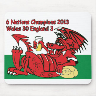 Waliser-Drache, 6 Nations-Meister, Wales V England Mousepad