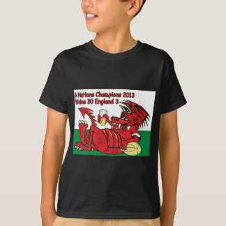 Waliser-Drache, 6 Nations-Meister, Wales V England T-Shirt