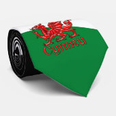 Waliser-Drache Cymru Krawatten-Grün rotes weißes Krawatte (Gerollt)