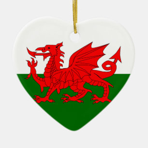 Waliser-Drache-Flagge Keramik Ornament