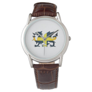 Waliser-Drache-Heilig-David-Flagge Armbanduhr