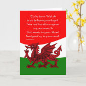 Waliser-Drache-Karte - Gedicht durch Brian Harris Karte (Gelbe Blume)