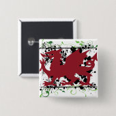 Waliser-Drache-Knöpfe Button (Vorne & Hinten)