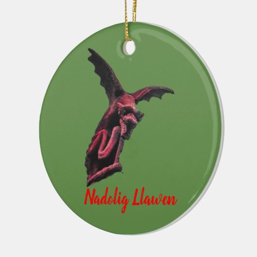Waliser-Drache Nadolig Llawen bywhacky Keramik Ornament (Links)