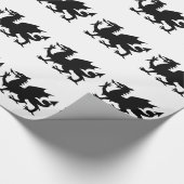 Waliser-Drache-Silhouette Geschenkpapier (Ecke)