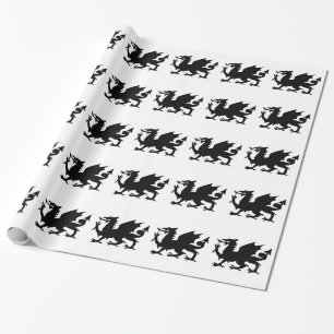 Waliser-Drache-Silhouette Geschenkpapier