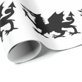 Waliser-Drache-Silhouette Geschenkpapier (Rolleneckpunkt)