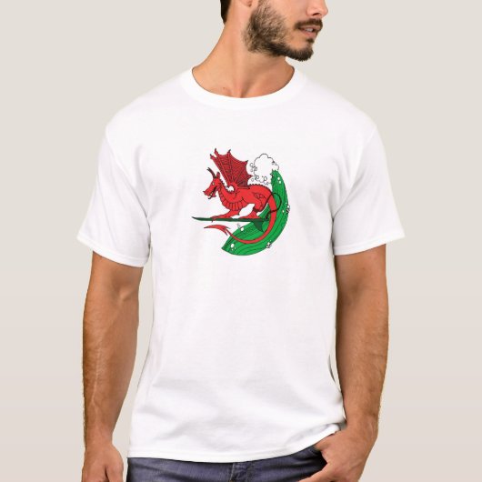 Waliser-Drache-Surfen T-Shirt (Vorderseite)