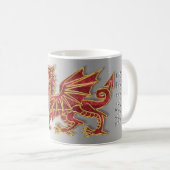 Waliser-Drache Sylish, Weiß 11-Unze-klassische Kaffeetasse (VorderseiteRechts)