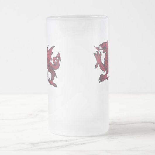 Waliser-Drache-Tasse Mattglas Bierglas (Mittel)