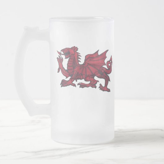 Waliser-Drache-Tasse Mattglas Bierglas (Links)