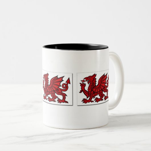 Waliser-Drache-Tasse Zweifarbige Tasse (VorderseiteRechts)