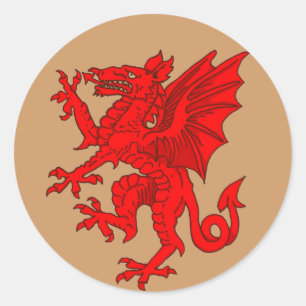 Waliser-Drachebraun - besonders angefertigt Runder Aufkleber
