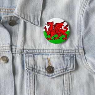 Waliser-Flagge Button